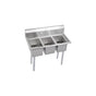 Elkay - 3 Compartment Sink, 45X22 OA, 12X16 Bowl, 10 Deep, No DBs, SS Legs, 16 GA 300 Series SS, NSF - No.4 Finish