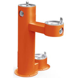 Elkay - Halsey Taylor Endura II Tubular Outdoor Fountain, Bi-Level Pedestal w/ Pet Station, Non-Filtered Non-Refrigerated FR, Orange - Orange