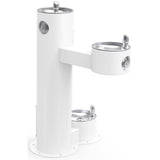 Elkay - Halsey Taylor Endura II Tubular Outdoor Fountain, Bi-Level Pedestal w/ Pet Station, Non-Filtered Non-Refrigerated FR, White - White