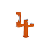 Elkay - Halsey Taylor Endura II Outdoor HydroBoost Bottle Filling Station, Tri-Level Pedestal Non-Filtered Non-Refrigerated FR, Orange - Orange