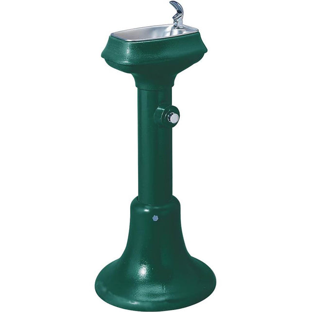 Elkay - Halsey Taylor Outdoor Cast Iron Fountain, Non-Filtered Non-Refrigerated Freeze Resistant Forest Green