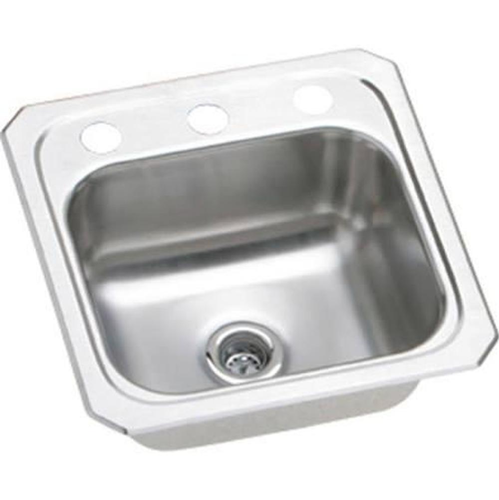 Elkay - 20 Gauge Stainless Steel 15'' x 15'' x 6.125'' Single Bowl Drop-in Bar/Prep Sink