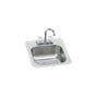 Elkay - 20 Gauge Stainless Steel 15'' x 15'' x 6.125'' Single Bowl Drop-in Bar/Prep Sink Kit - Brushed Satin