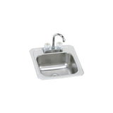 Elkay - 20 Gauge Stainless Steel 15'' x 15'' x 6.125'' Single Bowl Drop-in Bar/Prep Sink - Brushed Satin