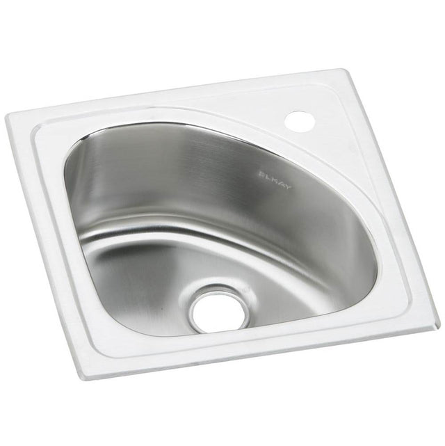 Elkay - 18 Gauge Stainless Steel 15'' x 15'' x 6.53125'' Single Bowl Drop-in Bar/Prep Sink - Lustrous Satin