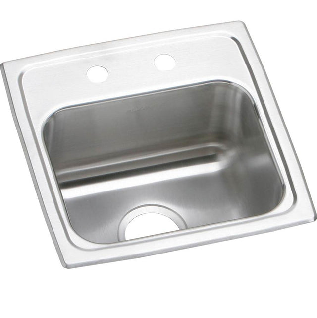 Elkay - 18 Gauge Stainless Steel 15'' x 15'' x 7.125'' Single Bowl Drop-in Bar/Prep Sink - Lustrous Satin