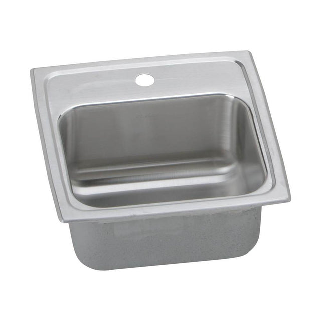 Elkay - 18 Gauge Stainless Steel 15'' x 15'' x 6.125'' Single Bowl Top Mount Bar/Prep Sink - Lustertone