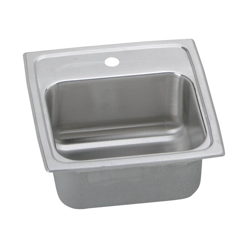 Elkay - 18 Gauge Stainless Steel 15'' x 15'' x 6.125'' Single Bowl Top Mount Bar/Prep Sink - Lustertone