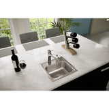 18 Gauge Stainless Steel 15'' x 15'' x 6.125'' Single Bowl Drop-in Bar/Prep Sink