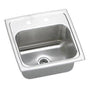 Elkay - 18 Gauge Stainless Steel 15'' x 15'' x 6.125'' Single Bowl Top Mount Bar/Prep Sink - Lustertone