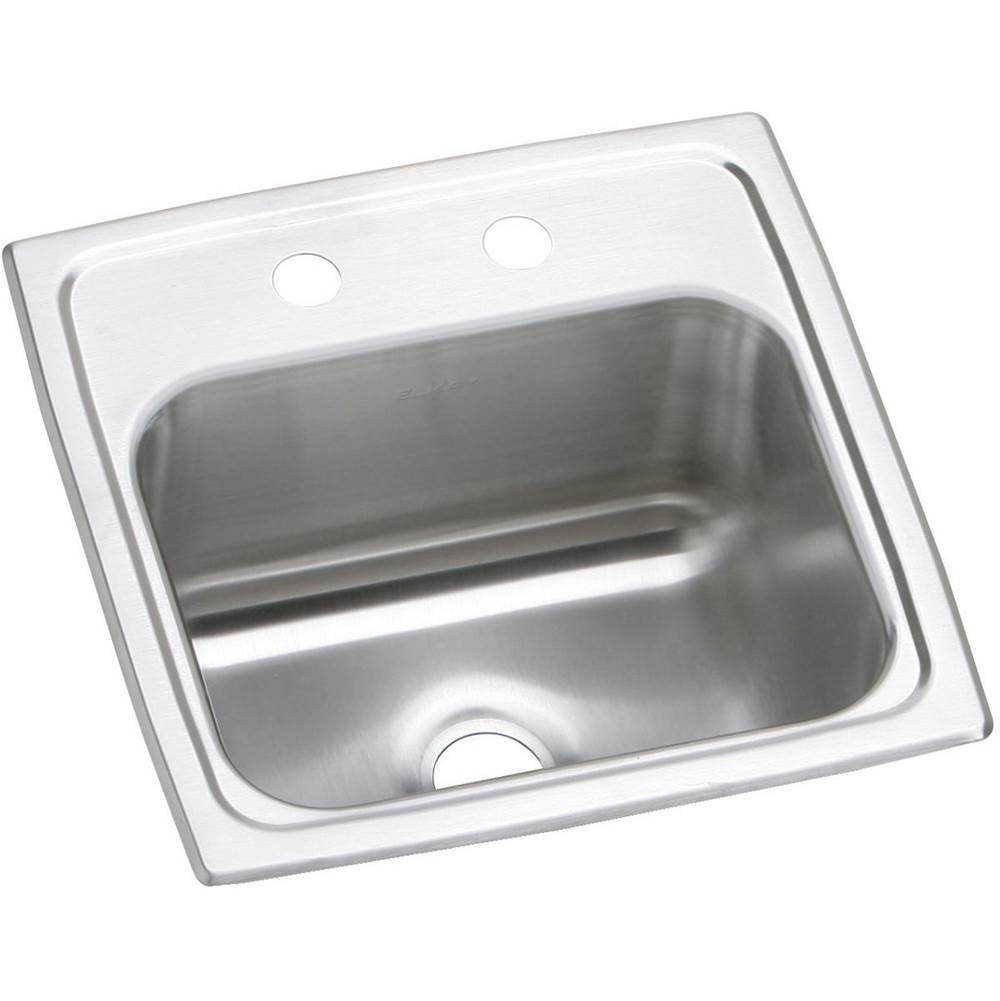 Elkay - 20 Gauge Stainless Steel 15'' x 15'' x 6.125'' Single Bowl Drop-in Bar/Prep Sink - Brilliant Satin