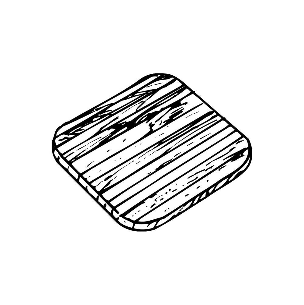 Hardwood 12-7/8'' x 10-1/8'' x 1'' Cutting Board