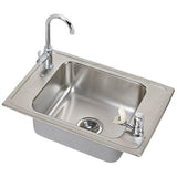 Elkay - 20 Gauge Stainless Steel 25'' x 17'' x 6.5'' Single Bowl Drop-in Sink Kit - Brushed Satin