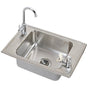 Elkay - 20 Gauge Stainless Steel 25'' x 17'' x 6.5'' Single Bowl Drop-in Sink Kit - Brushed Satin