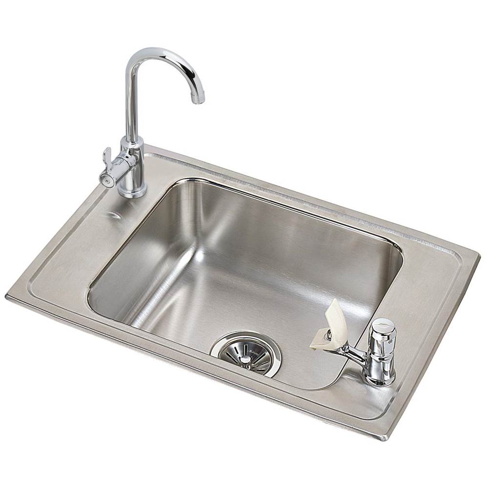Elkay - 20 Gauge Stainless Steel 25'' x 17'' x 6.875'' Single Bowl Drop-in Sink Kit - Brushed Satin