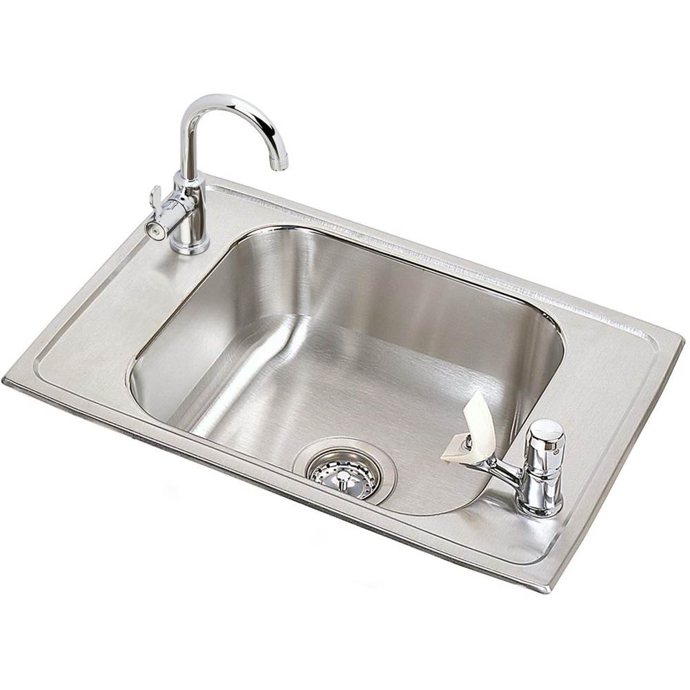 Elkay - 20 Gauge Stainless Steel 25'' x 17'' x 6.875'' Single Bowl Drop-in Sink Kit - Brushed Satin