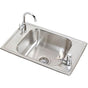 Elkay - 20 Gauge Stainless Steel 25'' x 17'' x 6.875'' Single Bowl Drop-in Sink Kit - Brushed Satin