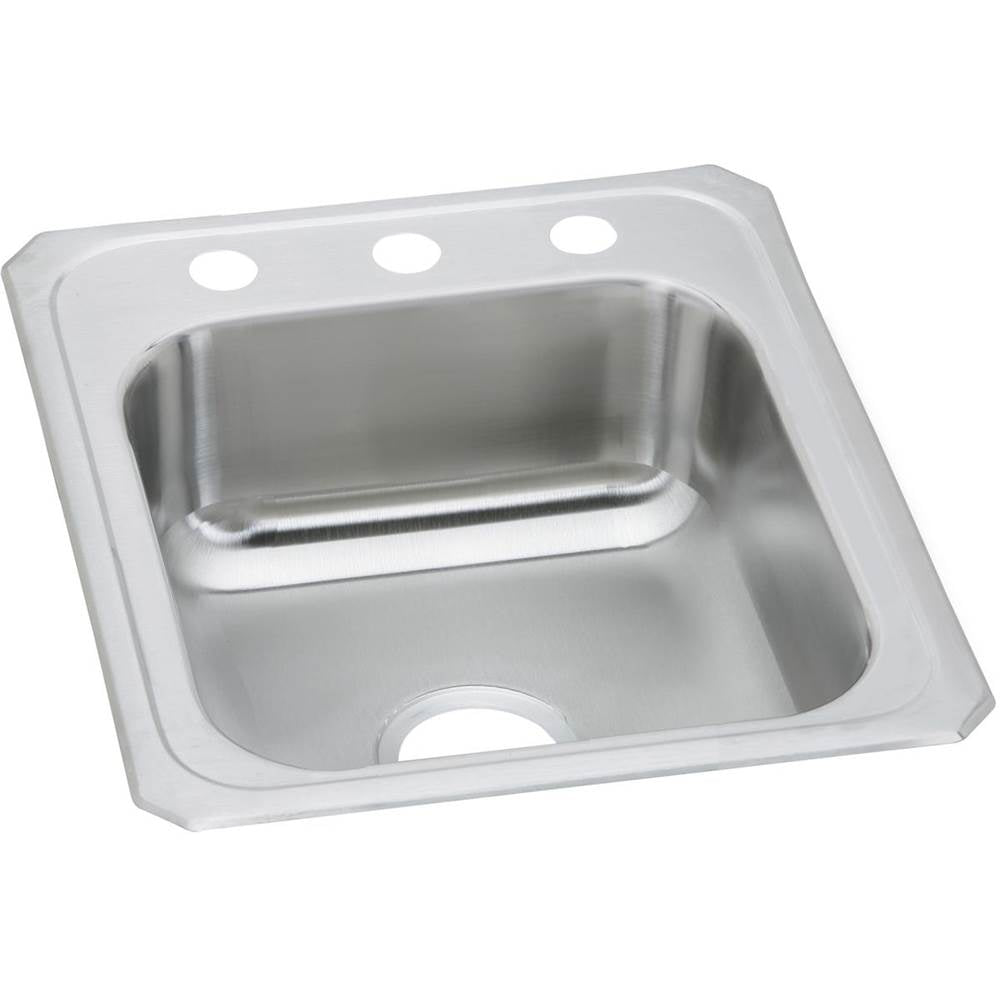 Elkay - 20 Gauge Stainless Steel 17'' x 21.25'' x 6.875'' Single Bowl Drop-in Kitchen Sink - Brushed Satin