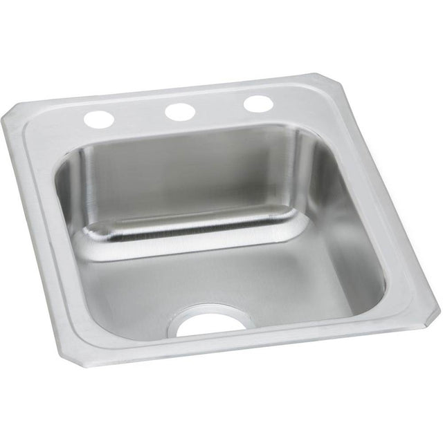 Elkay - 20 Gauge Stainless Steel 17'' x 21.25'' x 6.875'' Single Bowl Drop-in Kitchen Sink - Brushed Satin