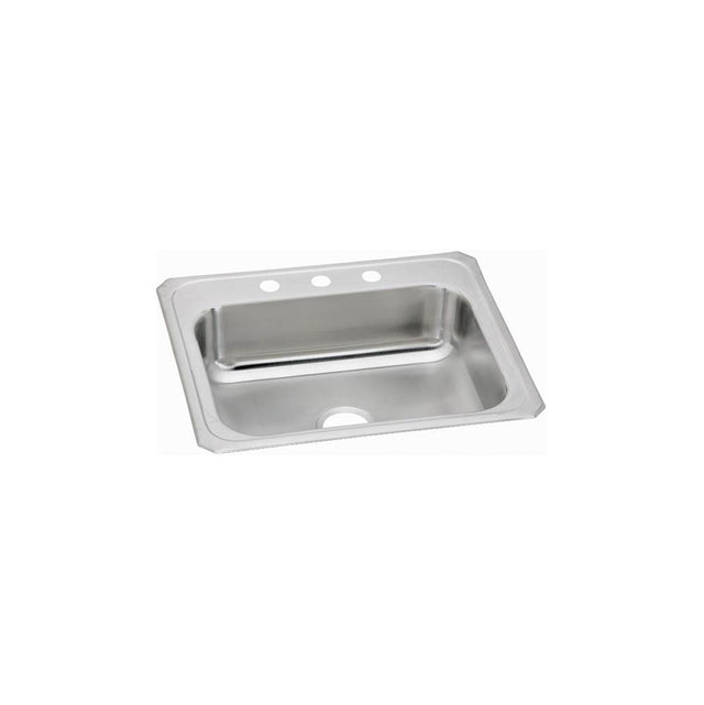 Elkay - 20 Gauge Stainless Steel 25'' x 21.25'' x 6.875'' Single Bowl Drop-in Kitchen Sink - Brushed Satin