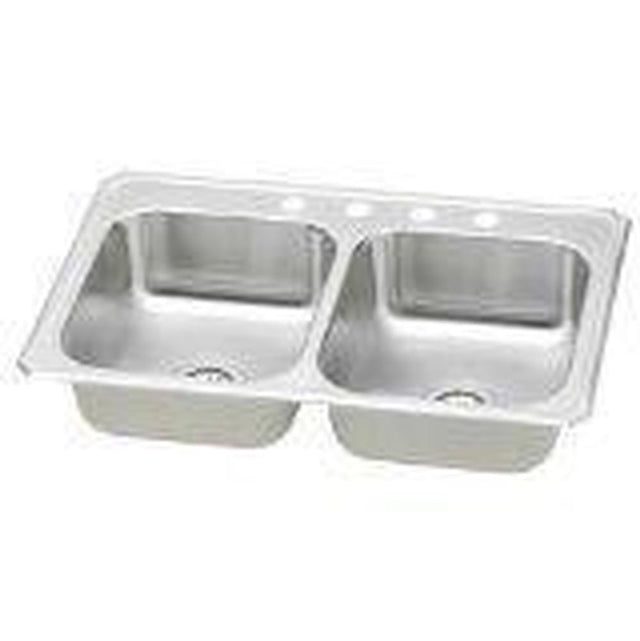 Elkay - 20 Gauge Stainless Steel 33'' x 21.25'' x 6.875'' Double Bowl Drop-in Kitchen Sink