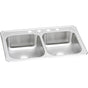 Elkay - 20 Gauge Stainless Steel 33'' x 22'' x 7'' Double Bowl Drop-in Kitchen Sink - Brushed Satin
