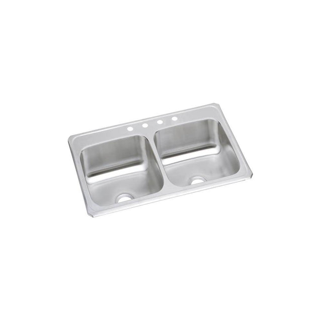 Elkay - 20 Gauge Stainless Steel 43'' x 22'' x 6.875'' Double Bowl Drop-in Kitchen Sink - Brushed Satin