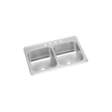 Elkay - 20 Gauge Stainless Steel 43'' x 22'' x 6.875'' Double Bowl Drop-in Kitchen Sink - Brushed Satin