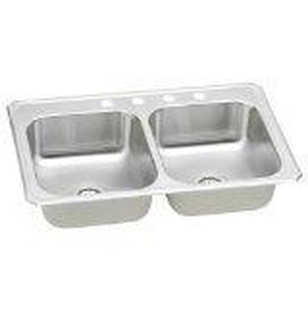 Elkay - 20 Gauge Stainless Steel 43'' x 22'' x 6.875'' Double Bowl Drop-in Kitchen Sink