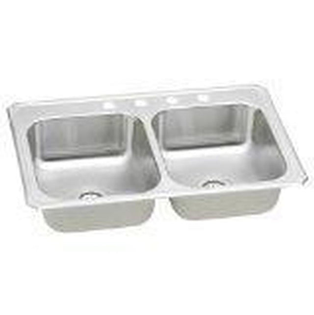 Elkay - 20 Gauge Stainless Steel 43'' x 22'' x 6.875'' Double Bowl Drop-in Kitchen Sink