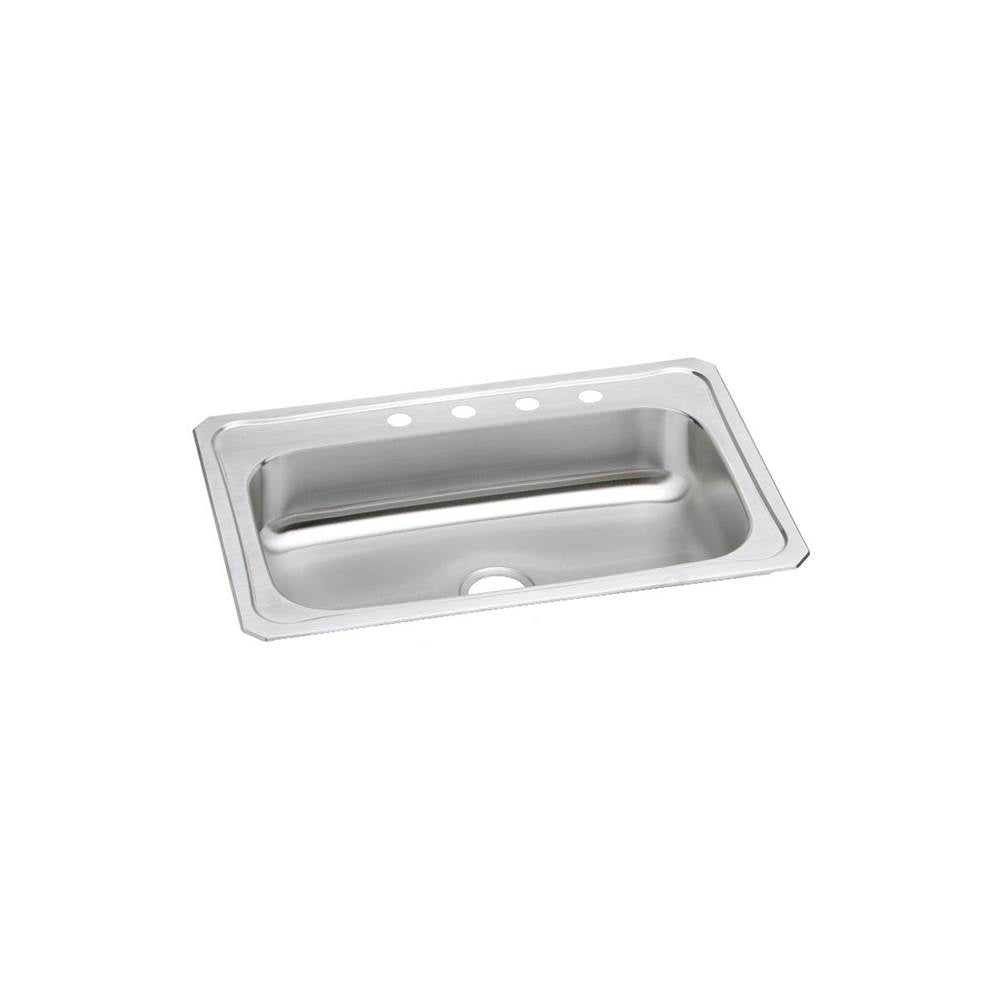 Elkay - 20 Gauge Stainless Steel 33'' x 22'' x 7'' Single Bowl Drop-in Kitchen Sink - Brushed Satin