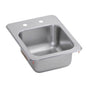 Elkay - 1 Compartment Drop-In Sink, 12X17 OA, 10X11 Bowl, 6'' Deep, 18 GA, 300 Series SS, NSF - No.4 Finish