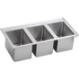 Elkay - 3 Compartment Drop-In Sink, 37X20 OA, 10X14 Bowl, 10'' Deep, 18 GA, 300 Series SS, NSF - No.4 Finish