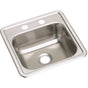 Elkay - 23 Gauge Stainless Steel 15'' x 15'' x 5.1875'' Single Bowl Drop-in Bar/Prep Sink - Satin