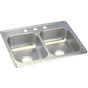 Elkay - 22 Gauge Stainless Steel 25'' x 19'' x 6.3125'' Double Bowl Drop-in Kitchen Sink - Satin