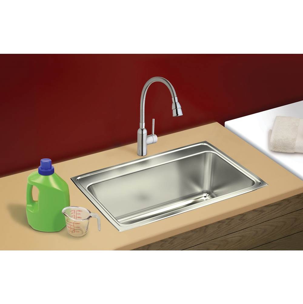 18 Gauge Stainless Steel 25'' x 22'' x 10.375'' Single Bowl Drop-in Kitchen Sink