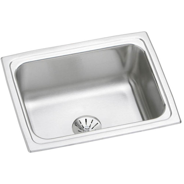 Elkay - 18 Gauge Stainless Steel 25'' x 19.5'' x 10.125'' Single Bowl Drop-in Kitchen Sink Kit - Lustrous Satin