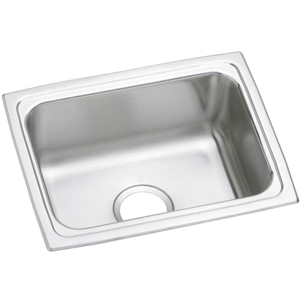 Elkay - 18 Gauge Stainless Steel 25'' x 19.5'' x 12.125'' Single Bowl Drop-in Kitchen Sink - Lustrous Satin