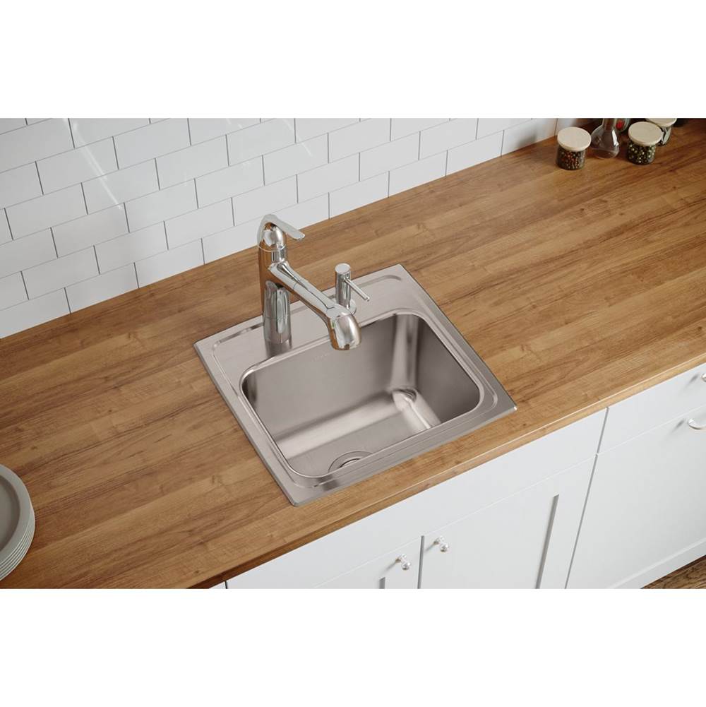 18 Gauge Stainless Steel 17'' x 16'' x 10.125'' Single Bowl Drop-in Kitchen Sink