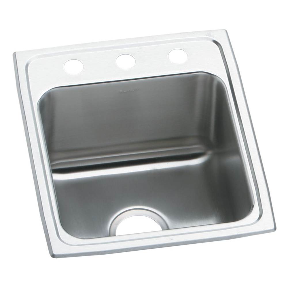 Elkay - 18 Gauge Stainless Steel 17'' x 16'' x 10.125'' Single Bowl Drop-in Kitchen Sink - Lustrous Satin