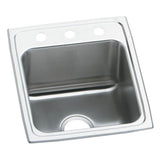 Elkay - 18 Gauge Stainless Steel 17'' x 16'' x 10.125'' Single Bowl Drop-in Kitchen Sink - Lustrous Satin