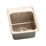 Elkay - 18 Gauge CuVerro antimicrobial copper 17'' x 22'' x 10.125'' Single Bowl Drop-in Sink - Lustrous Satin