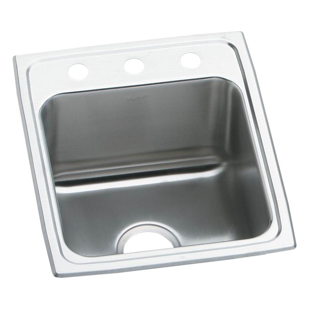 Elkay - 18 Gauge Stainless Steel 15'' x 17.5'' x 10'' Single Bowl Drop-in Kitchen Sink - Lustrous Satin