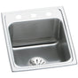 Elkay - Lustertone Classic Stainless Steel 17'' x 22'' x 10-1/8'', Single Bowl Drop-in Sink with Perfect Drain - Lustrous Satin
