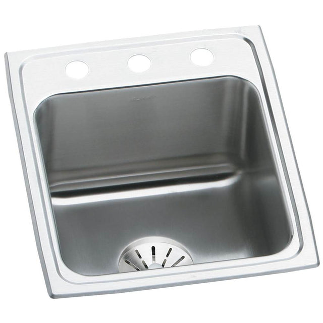 Elkay - Lustertone Classic Stainless Steel 17'' x 22'' x 10-1/8'', Single Bowl Drop-in Sink with Perfect Drain - Lustrous Satin
