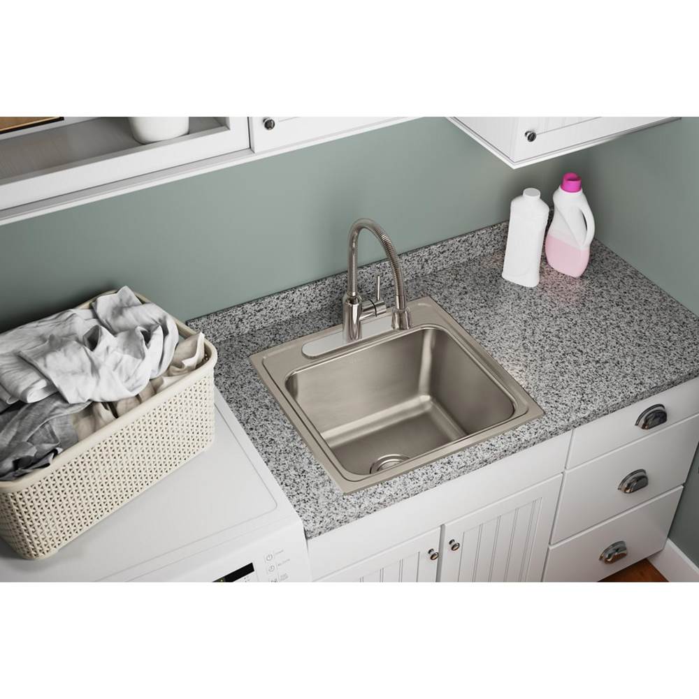 18 Gauge Stainless Steel 19.5'' x 19'' x 10.125'' Single Bowl Drop-in Laundry/Utility Sink