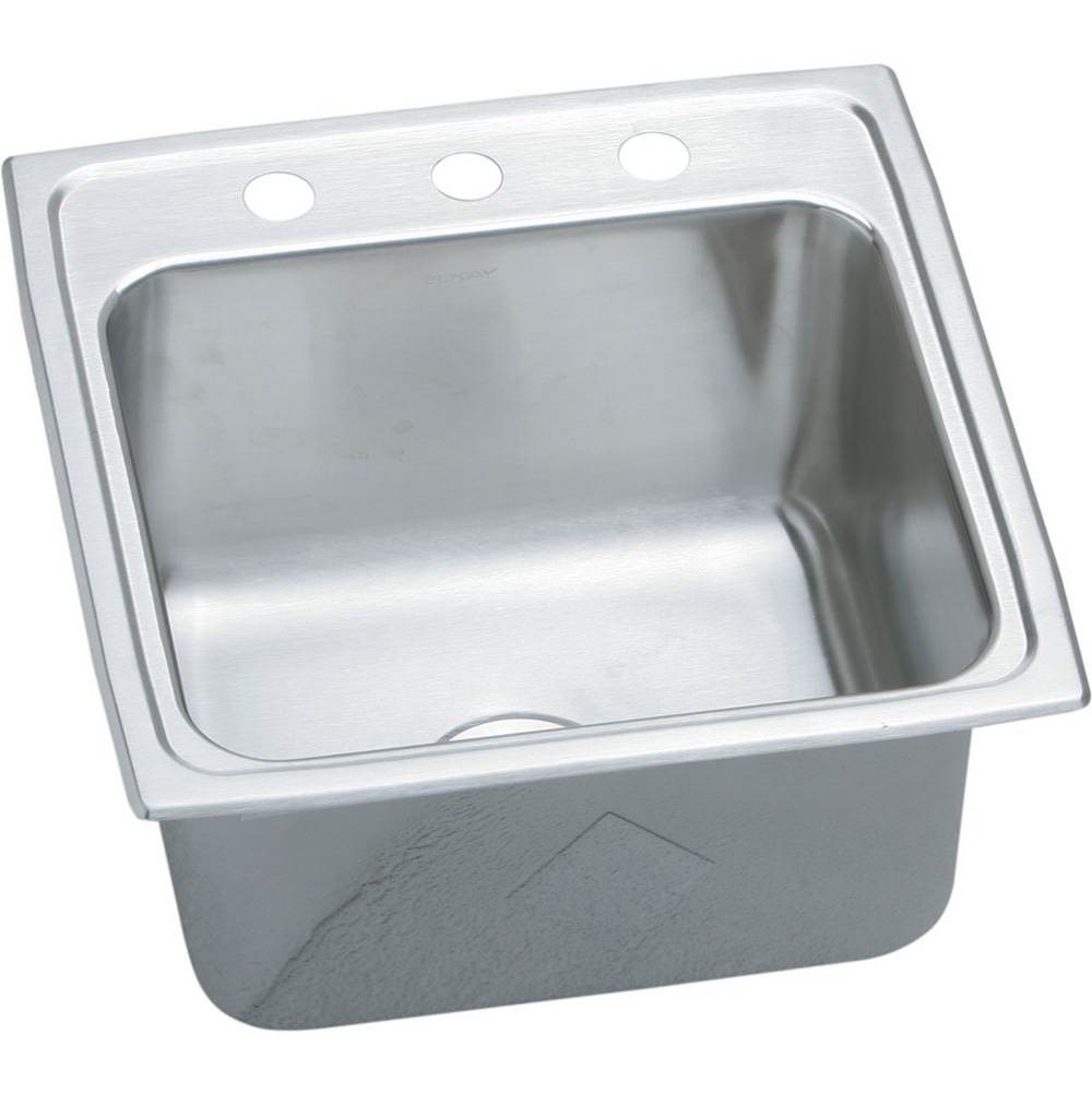 Elkay - 18 Gauge Stainless Steel 19.5'' x 19'' x 10.125'' Single Bowl Top Mount Laundry/Utility Sink - Lustertone