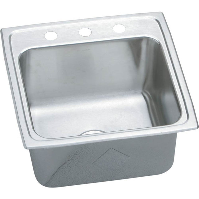 Elkay - 18 Gauge Stainless Steel 19.5'' x 19'' x 10.125'' Single Bowl Top Mount Laundry/Utility Sink - Lustertone