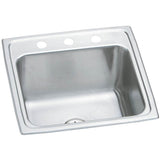 Elkay - Lustertone Classic Stainless Steel 19-1/2'' x 19'' x 10-1/8'', Single Bowl Drop-in Laundry Sink w/Perfect Drain - Lustrous Satin