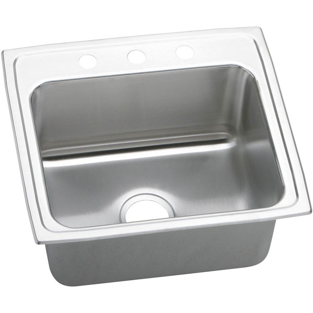 Elkay - 18 Gauge Stainless Steel 22'' x 19.5'' x 10.125'' Single Bowl Top Mount Kitchen Sink - Lustertone